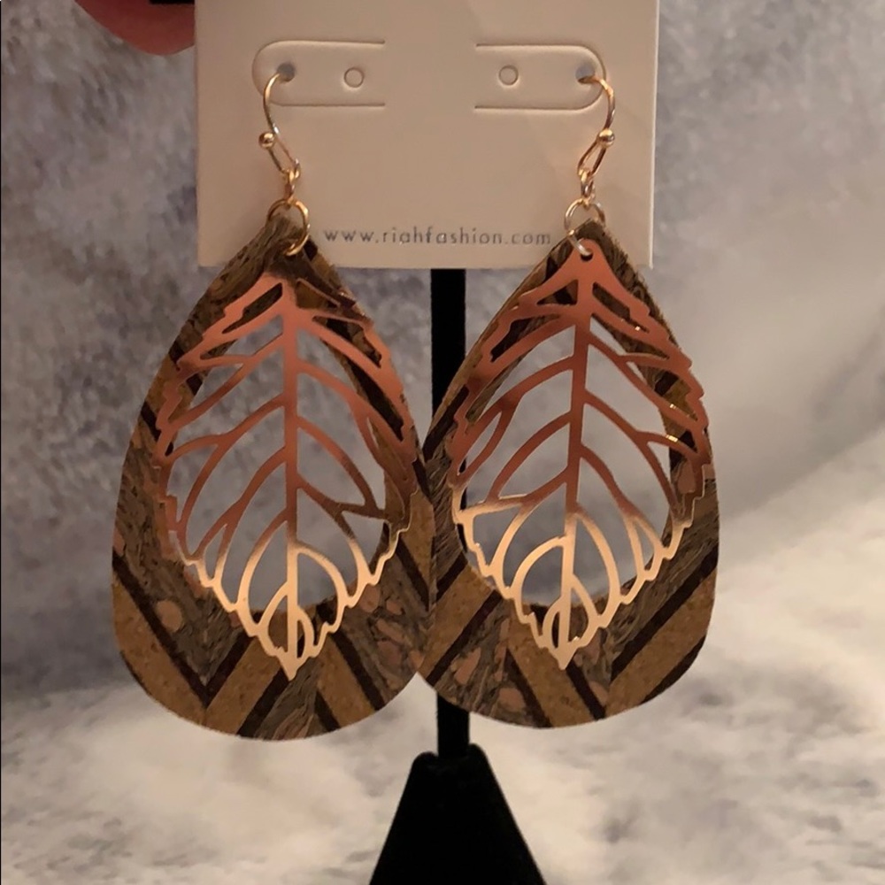 Cork Gold Leaf Earrings